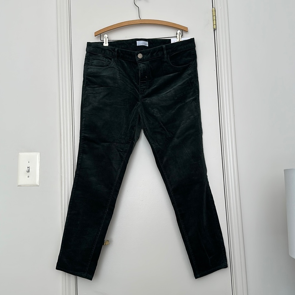 NEW - LOFT Dark Green Velvet Pants - Curvy Skinny